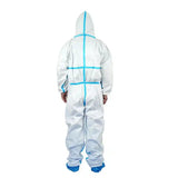 Disposable nonwoven microporous with tapes seams protection suits coveralls combined boot blue taped seamed coveralls